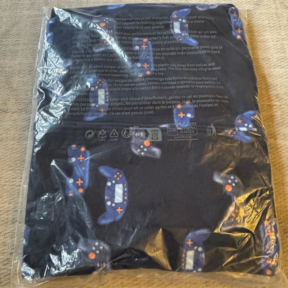Carter's Black and Blue Fleece PJ's size 12